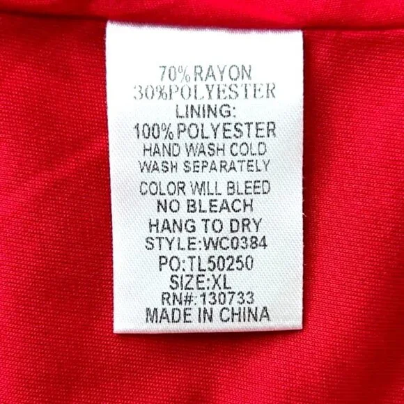 Umgee Boho Red Floral Embroidered Bell Sleeve Flouncy Babydoll Mini Dress XL - Picture 6 of 7